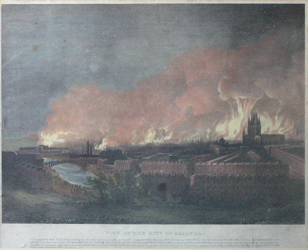 Lithograph - View of the City of Bristol. - Haghe
